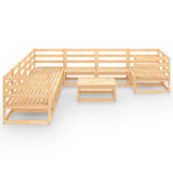 NNEVL 10 Piece Garden Lounge Set Solid Pinewood