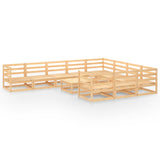NNEVL 11 Piece Garden Lounge Set Solid Pinewood