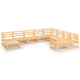 NNEVL 10 Piece Garden Lounge Set Solid Pinewood