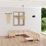 NNEVL 10 Piece Garden Lounge Set Solid Pinewood