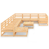 NNEVL 11 Piece Garden Lounge Set Solid Pinewood
