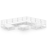 NNEVL 11 Piece Garden Lounge Set Solid Pinewood