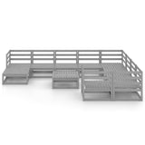 NNEVL 11 Piece Garden Lounge Set Solid Pinewood