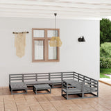 NNEVL 11 Piece Garden Lounge Set Solid Pinewood