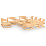 NNEVL 12 Piece Garden Lounge Set Solid Pinewood