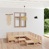NNEVL 12 Piece Garden Lounge Set Solid Pinewood