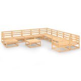 NNEVL 12 Piece Garden Lounge Set Solid Pinewood