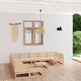 NNEVL 12 Piece Garden Lounge Set Solid Pinewood