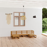 NNEVL 6 Piece Garden Lounge Set Solid Pinewood