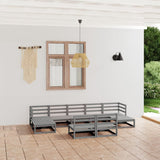 NNEVL 9 Piece Garden Lounge Set Solid Pinewood