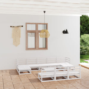 NNEVL 11 Piece Garden Lounge Set Solid Pinewood