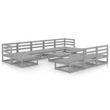 NNEVL 11 Piece Garden Lounge Set Solid Pinewood