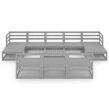 NNEVL 11 Piece Garden Lounge Set Solid Pinewood