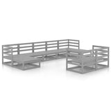 NNEVL 9 Piece Garden Lounge Set Solid Pinewood