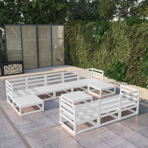 NNEVL 11 Piece Garden Lounge Set Solid Pinewood