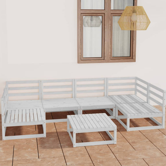 NNEVL 7 Piece Garden Lounge Set Solid Pinewood