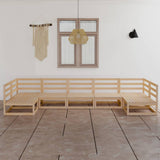 NNEVL 7 Piece Garden Lounge Set Solid Pinewood