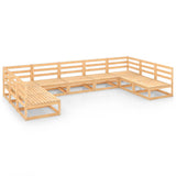 NNEVL 9 Piece Garden Lounge Set Solid Pinewood