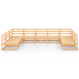 NNEVL 9 Piece Garden Lounge Set Solid Pinewood