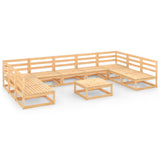 NNEVL 10 Piece Garden Lounge Set Solid Pinewood