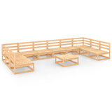 NNEVL 11 Piece Garden Lounge Set Solid Pinewood