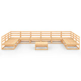 NNEVL 11 Piece Garden Lounge Set Solid Pinewood