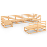 NNEVL 9 Piece Garden Lounge Set Solid Pinewood