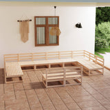 NNEVL 12 Piece Garden Lounge Set Solid Pinewood