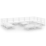 NNEVL 13 Piece Garden Lounge Set Solid Pinewood