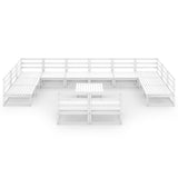 NNEVL 13 Piece Garden Lounge Set Solid Pinewood
