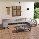 NNEVL 13 Piece Garden Lounge Set Solid Pinewood