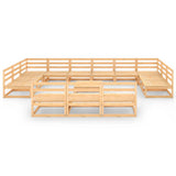 NNEVL 14 Piece Garden Lounge Set Solid Pinewood