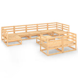 NNEVL 10 Piece Garden Lounge Set Solid Pinewood