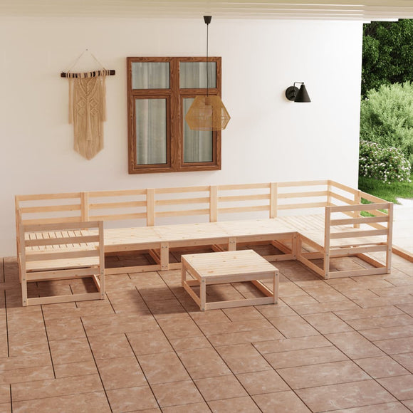 NNEVL 8 Piece Garden Lounge Set Solid Pinewood