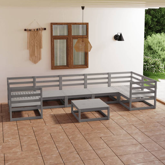 NNEVL 8 Piece Garden Lounge Set Solid Pinewood