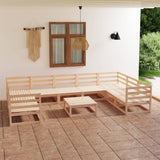 NNEVL 10 Piece Garden Lounge Set Solid Pinewood