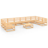 NNEVL 11 Piece Garden Lounge Set Solid Pinewood