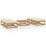 NNEVL 5 Piece Garden Lounge Set with Cushions Solid Pinewood