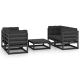 NNEVL 5 Piece Garden Lounge Set with Cushions Solid Pinewood