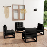 NNEVL 4 Piece Garden Lounge Set with Cushions Solid Pinewood