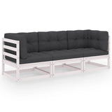 NNEVL 3-Seater Garden Sofa with Cushions Solid Pinewood