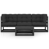 NNEVL 4 Piece Garden Lounge Set with Cushions Solid Pinewood