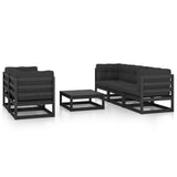 NNEVL 6 Piece Garden Lounge Set with Cushions Solid Pinewood