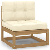 NNEVL 7 Piece Garden Lounge Set with Cushions Solid Pinewood