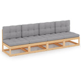 NNEVL 4-Seater Sofa with Cushions Solid Pinewood