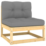 NNEVL 4-Seater Sofa with Cushions Solid Pinewood