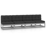 NNEVL 4-Seater Garden Sofa with Cushions Solid Pinewood