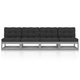 NNEVL 4-Seater Garden Sofa with Cushions Solid Pinewood