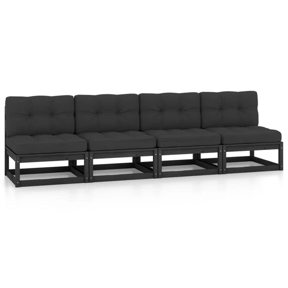 NNEVL 4-Seater Garden Sofa with Cushions Solid Pinewood