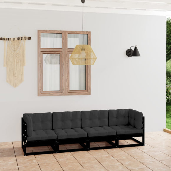 NNEVL 4-Seater Garden Sofa with Cushions Solid Pinewood